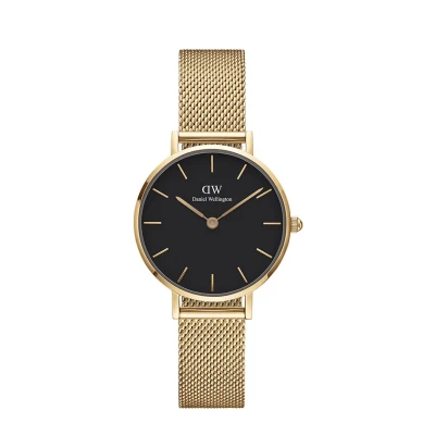 Image of Daniel Wellington DW00100345 Ladies Petite Black Evergold Gold 36mm Watch