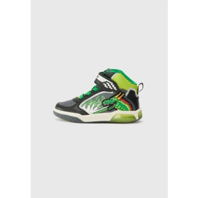 Image of Geox INEK Hightop trainers for kids, Size: 1.5, Black/lime shoes