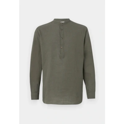 Image of Jack &amp; Jones Jjesummer HALF Placket Shirt Shirt, Men&#039;s, Size: XS, Dusty olive