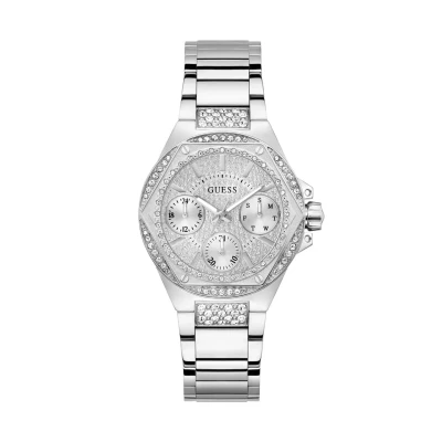 Image of Guess ENVY Chronograph watch, Women&#039;s, Size: One Size, Silver tone