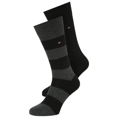 Image of Tommy Hilfiger MEN Rugby SOCK 2 PACK Socks, Men&#039;s, Size: 6 8, Black