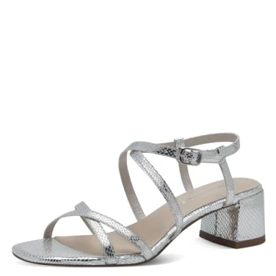 Image of Tamaris Sandals, Women&#039;s, Size: 3.5, Silver struct. Textile