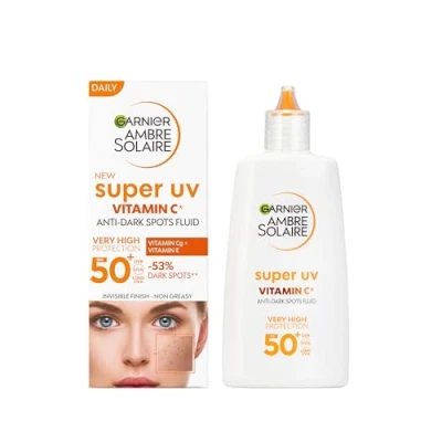 Image of Garnier Ambre Solaire Super UV Vitamin C Facial Fluid for Daily Use SPF 50+ 40ml