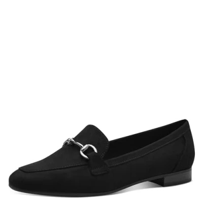 Image of MARCO TOZZI Damen Loafer ohne Absatz Vegan mit Schnalle, Schwarz (Schwarz), 41 EU