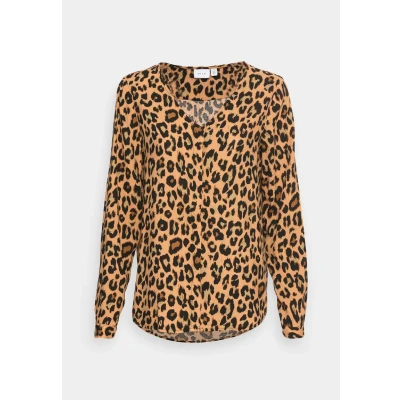 Image of Vila Women&#039;s Vipaya V Neck L/S Shirt/Su Noos Blouse, Butterum/Aop:leo, 10