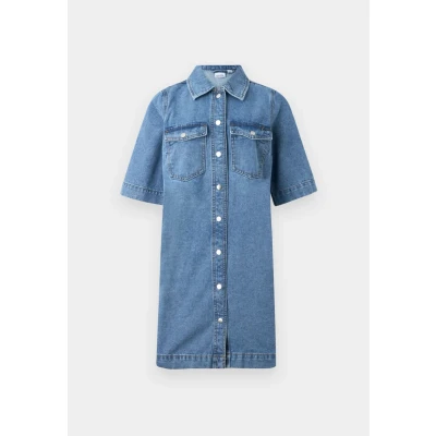 Image of Vero Moda Vmfenja Short Dress denim dress, Women&#039;s, Size: XS, Medium blue