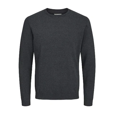 Image of Jack &amp; Jones Jjebasic CREW NECK Jumper, Men&#039;s, Size: Large, Dark grey melange