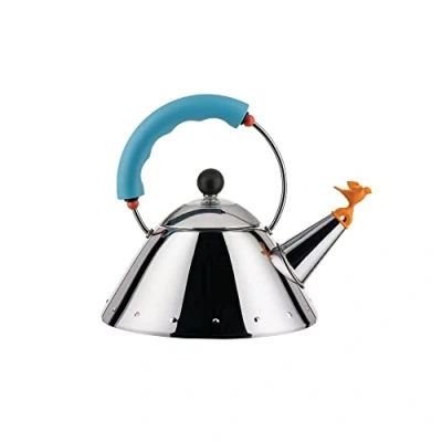 Image of Alessi Whistling Kettle 9093/1 LAZ Light Blue 1 Liter by Micheal Graves
