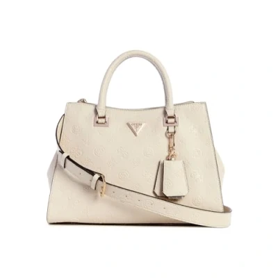 Image of Guess Cresidia Society Satchel Handbag, Women&#039;s, Size: One Size, Bone
