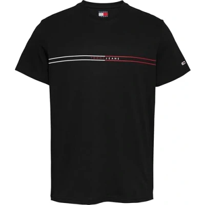 Image of Tommy Jeans Entry Graphic TEE Print Tshirt, Men&#039;s, Size: 46, Black