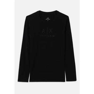 Image of Armani Exchange Long sleeved top, Women&#039;s, Size: XXL, Black