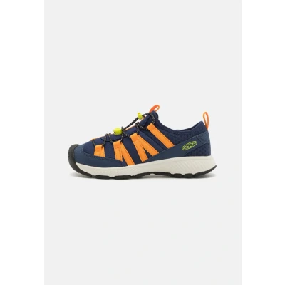 Image of Keen Motozoa Youth Unisex Hiking shoes for kids, Size: 3, Blue Imitation leather/ textile