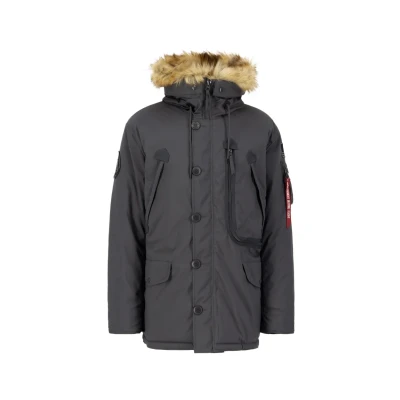 Image of Alpha Industries Polar Jacket Parka, Men&#039;s, Size: Small, Vintage grey