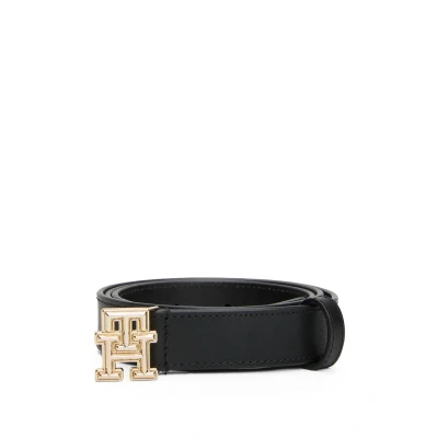 Image of Tommy Hilfiger Women&#039;s 2.5 cm Logo Leather Belt, Black (Black), 95