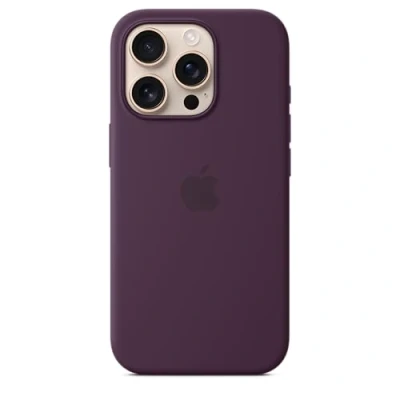 Image of Apple Silicone Back Cover Purple MagSafe iPhone 16 Pro