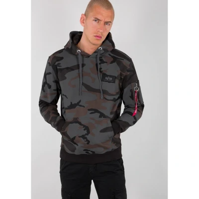 Image of Alpha Industries CAMO Hoodie, Men&#039;s, Size: Small, Black