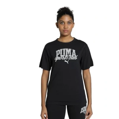 Image of Puma Class Relaxed TEE Print Tshirt, Women&#039;s, Size: Medium, Black