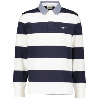 Image of GANT Chambray Stripe Heavy Rugger Long sleeved top, Men&#039;s, Size: 4XL, Eggshell
