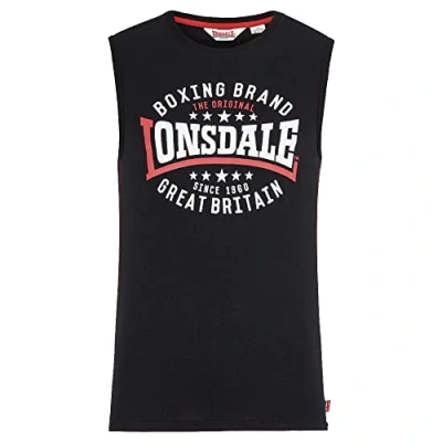 Image of Lonsdale ÄRMELLOSES Schmale Passform ST.AGNES Top, Men&#039;s, Size: 4XL, Black