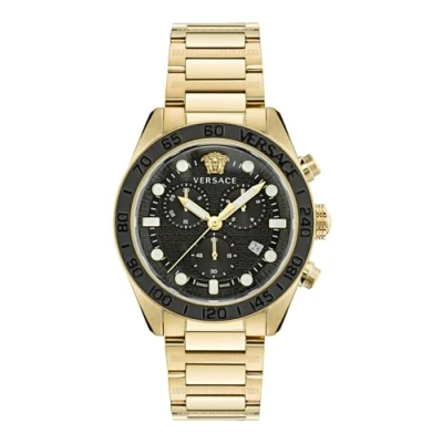 Image of Versace Watches Greca DOME Watch goldcoloured/black, Men&#039;s, Size: One Size, Gold coloured/black