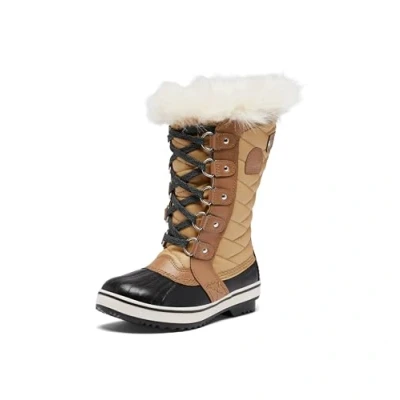 Image of Sorel Youth Tofino II WP Unisex Winter boots for kids, Size: 5, Curry/elk Leather and textile