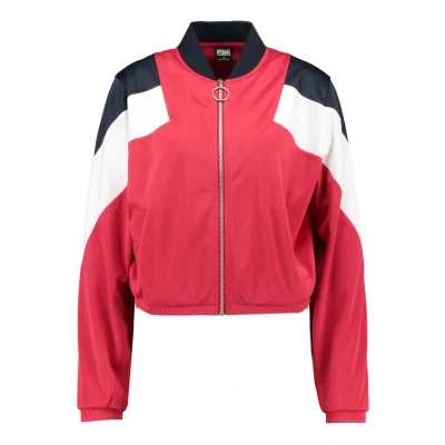Image of Urban Classics Ladies 3 TONE Track Jacket Bomber Jacket, Women&#039;s, Size: XS, Firered/navy/white