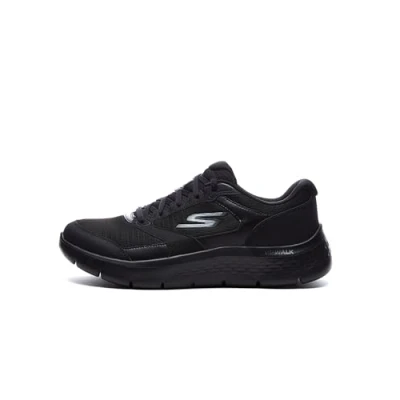 Image of Skechers GO WALK FLEX Trainers, Men&#039;s, Size: 6.5, Black/red Textile/synthetics