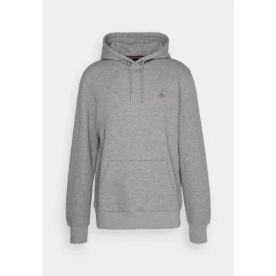 Image of GANT Shield Hoodie Hoodie, Men&#039;s, Size: XL, Grey melange