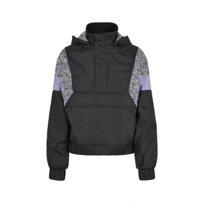 Image of Urban Classics Mixed Windbreaker, Women&#039;s, Size: 3XL, Black/zebra
