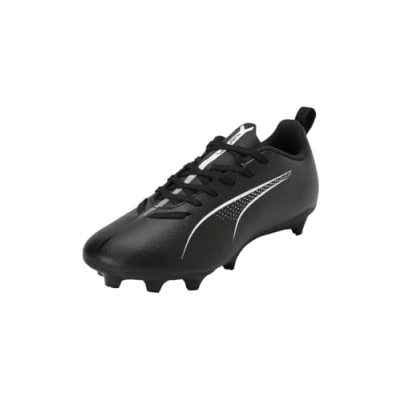 Image of Puma Ultra 5 PLAY FG/AG JR Unisex Moulded stud football boots for kids, Size: 13.5K, Black/white Synthetics