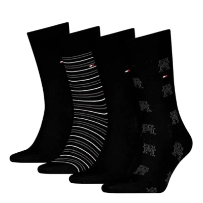 Image of Tommy Hilfiger MEN SOCK 4 PACK Giftbox Socks, Men&#039;s, Size: 6 8, Black