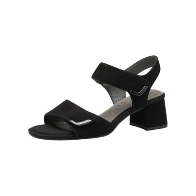 Image of Tamaris Comfort Damen Sandale mit Absatz MultiAdjustable BLACK SUEDE (41)