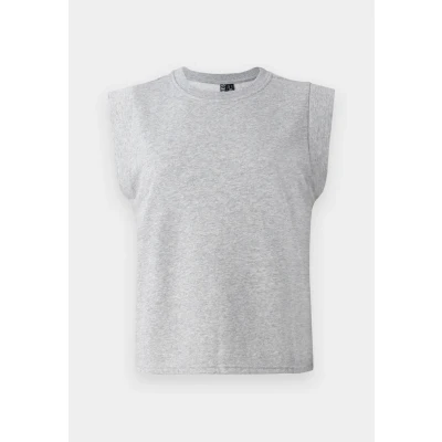 Image of PIECES Women&#039;s Pcchilli Summer SL Top Noos Bc, Light Grey Mix, XL