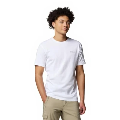 Image of Columbia North CASCADES Short Sleeve TEE Print Tshirt, Men&#039;s, Size: XL, White