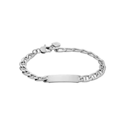 Image of Fossil Unisex Drew Silver Stainless Steel Bracelet, JF04823040, One Size, Steel, No Gemstone