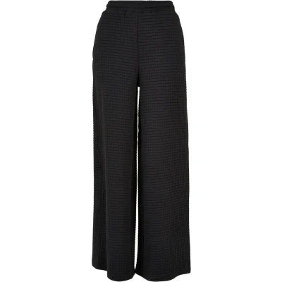 Image of Urban Classics Women&#039;s Quilted Wide Leg Sweat Pants, Black, S