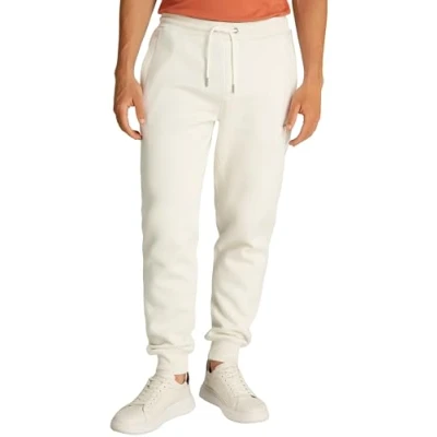 Image of Calvin Klein Jeans Monologo Tracksuit bottoms, Men&#039;s, Size: Small, Ivory