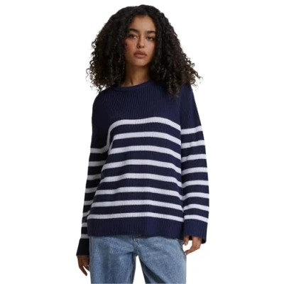 Image of Urban Classics Striped Jumper, Women&#039;s, Size: 4XL, Navy white