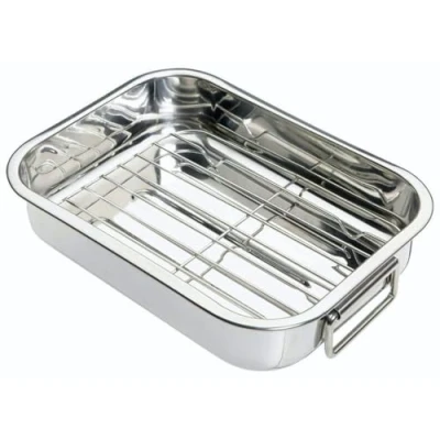 Image of KitchenCraft Roasting Tin with grill rack 27 x 20 cm
