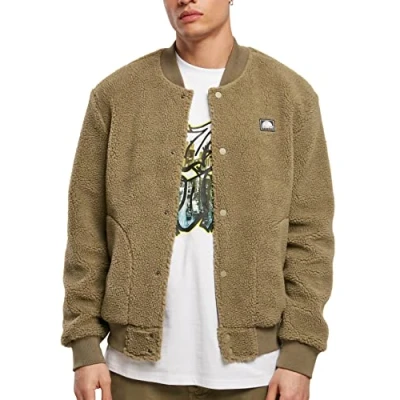 Image of Southpole Basic Sherpa Bomber Jacket, Men&#039;s, Size: Medium, Khaki