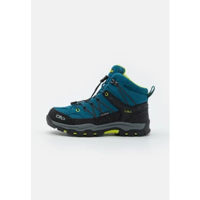 Image of CMP Rigel MID Trekking WP Unisex Mountain shoes for kids, Size: 2.5, Deep lake/acido Leather and textile