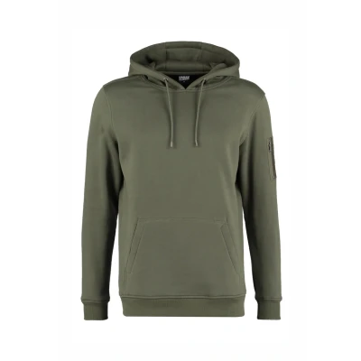 Image of Urban Classics Sweat Bomber Hoody Hoodie, Men&#039;s, Size: Large, Olive