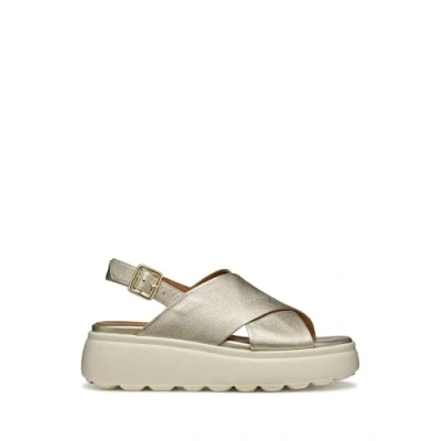 Image of Geox Spherica Platform sandals, Women&#039;s, Size: 7.5, Gold coloured Leather