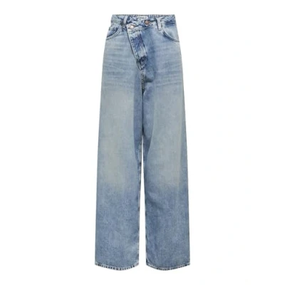 Image of ONLY Onlecho WIDE Uneaven Relaxed fit jeans, Women&#039;s, Size: 28x32, Medium blue denim