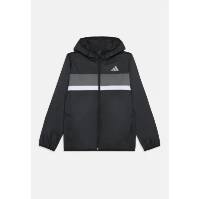Image of adidas Performance Tiberioerio Junior Unisex Windbreaker for kids, Size: 9 10y, Black/grey four/white