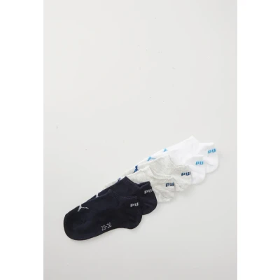 Image of Puma Plain Sneaker Unisex 6 PACK Socks for kids, Size: 12K 1.5, White/grey/blue