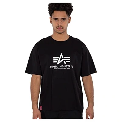 Image of Alpha Industries Basic OS Heavy Print Tshirt, Men&#039;s, Size: Medium, Black