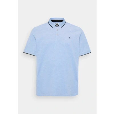 Image of JACK &amp; JONES Men&#039;s Jjepaulos Polo Ss Noos Ps T Shirt, Bright Cobalt/Detail:ps, 3XL Plus, Plus