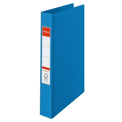 Image of Esselte 4 Ring Binder, PP, Holds up to 190 Sheets, Vivida Range, 42 mm Spine, 14460 A4, Blue