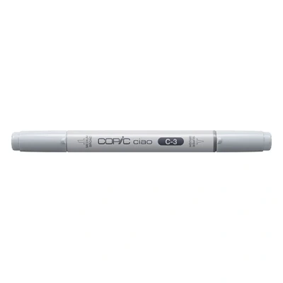 Image of COPIC Ciao Marker Type C 3, Cool Grey No. Versatile Layout with One Medium and Brush Tip